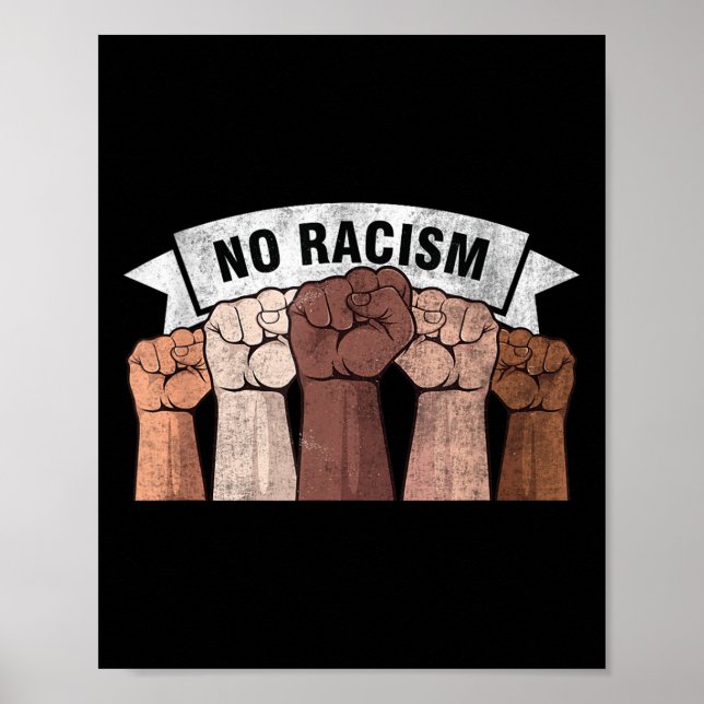 Poster Mulheres Meninas Meninas Dizem Não Ao Racismo Cita (Frente)