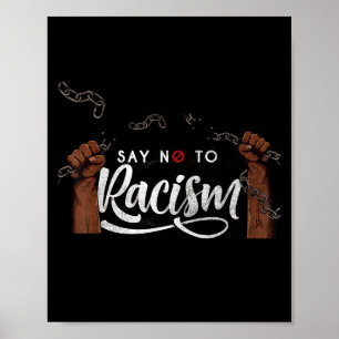 Poster Mulheres Meninas Meninas Dizem Não Ao Racismo Cita