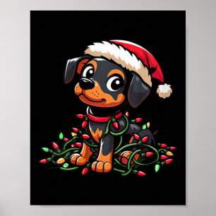Poster Mulheres Miniatura Pinscher Luzes De Natal Diverti