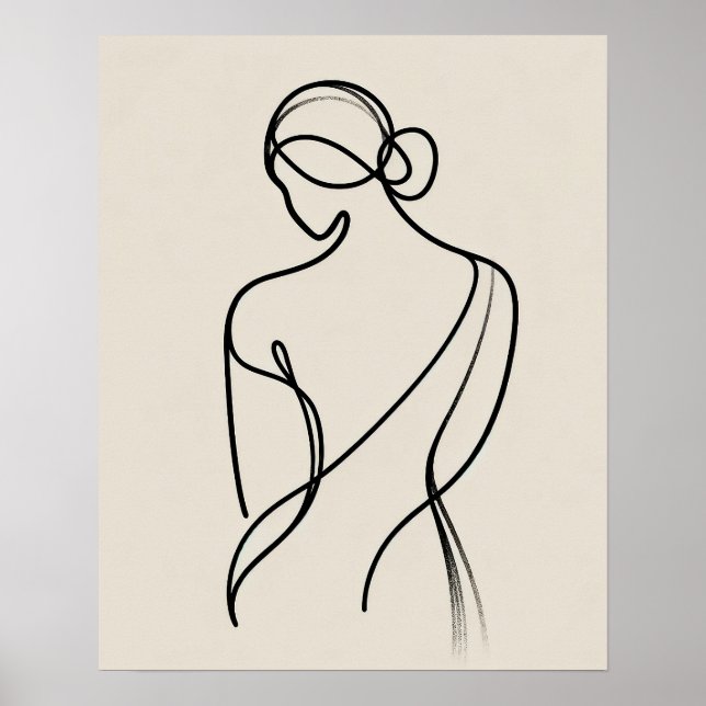Poster Mulheres Minimalistas - Arte em Linha (Frente)