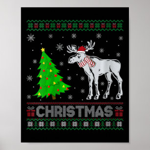 Poster Mulheres Moose Xmas Tree Lighting Febre Swe de Nat