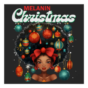 Pôster Mulheres negras melanina de Natal Irmã Xmas Sistas