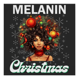Pôster Mulheres negras melanina de Natal Irmã Xmas Sistas