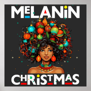 Poster Mulheres negras melanina de Natal Irmã Xmas Sistas