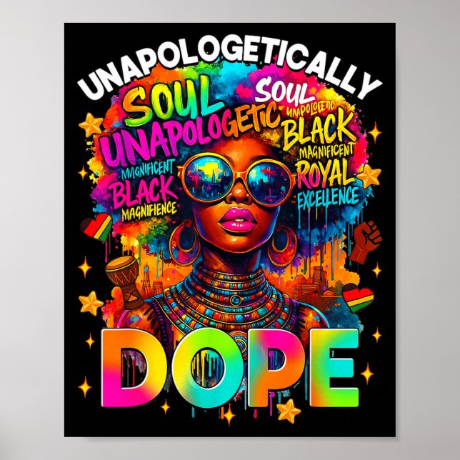 Poster Mulheres Negras Sem Desculpas Juneteenth História  (Frente)