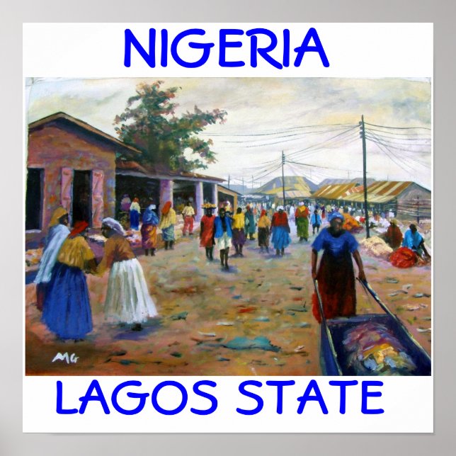 Pôster mulheres no mercado 1a, LAGOS STATE NIGERIA , ... (Frente)