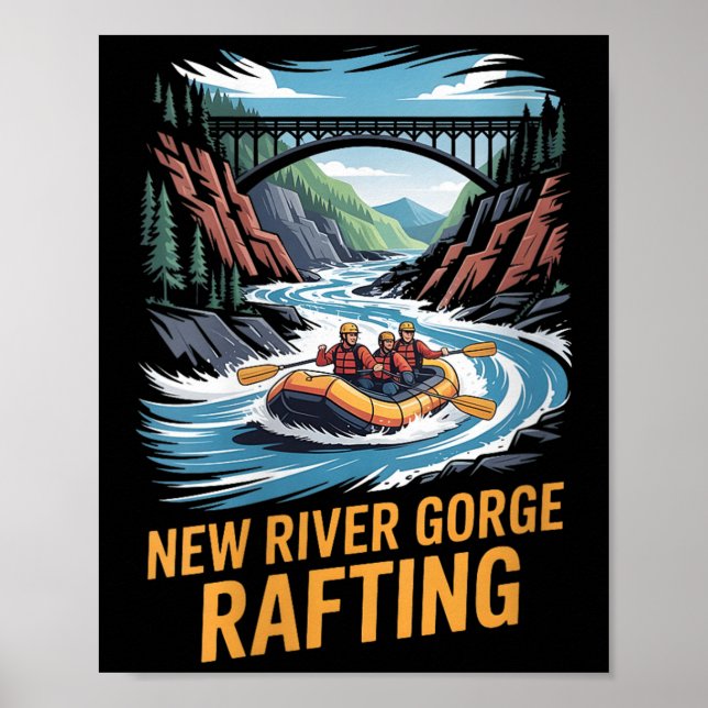Poster Mulheres Nova Gorge do Rio Rafando Whitewater Kaya (Frente)