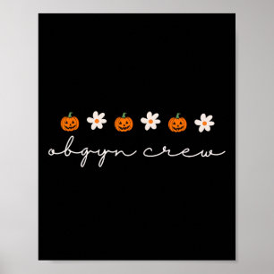Poster Mulheres Obgyn Enfermeira Pumpkins Fantasma Hallow