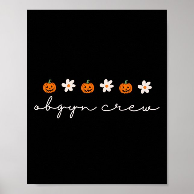 Poster Mulheres Obgyn Enfermeira Pumpkins Fantasma Hallow (Frente)