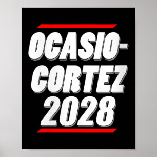 Poster Mulheres Ocasio-cortez 2028 - Aoc For Presidente!