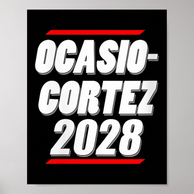 Poster Mulheres Ocasio-cortez 2028 - Aoc For Presidente!  (Frente)