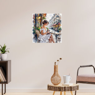 Poster Mulheres Parisiense Elegância: Vibrações de Rua de