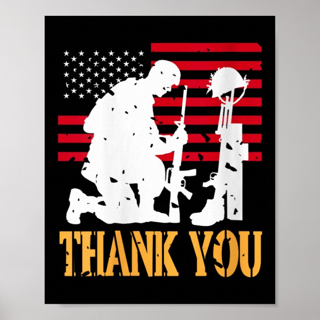 Poster Mulheres Patriótico Soldado Kneeling Battlefield C (Frente)