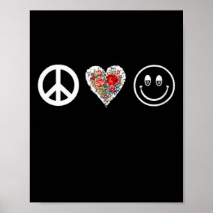 Poster Mulheres Paz Amor Sorriso Com Todo o Seu Coração -