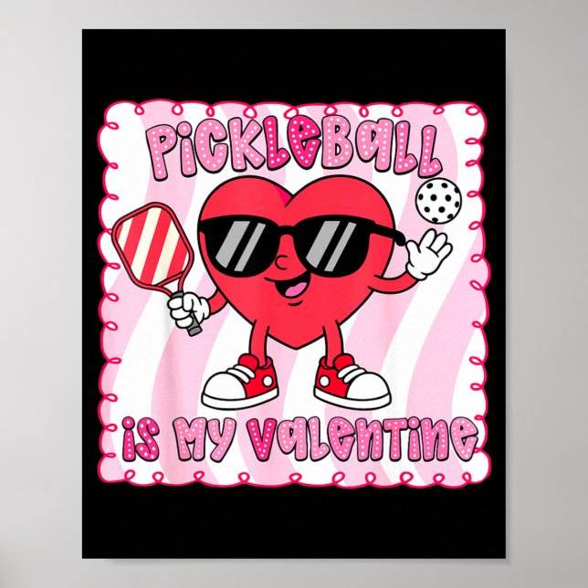 Poster Mulheres pickleball coração fofo pickleball é (Frente)