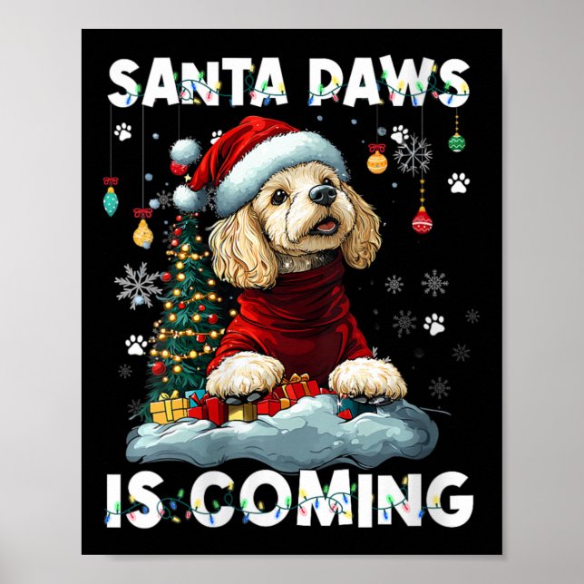 Poster Mulheres Poodle Palha de Natal As Desortações De Á (Frente)