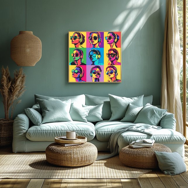 Poster Mulheres Pop de arte coloridas com óculos escuros  (Criador carregado)