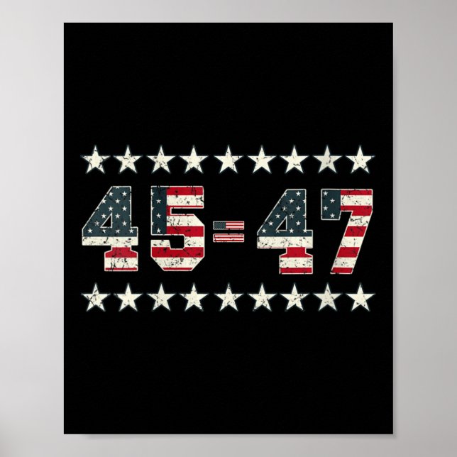 Poster Mulheres Pro Trump 2024 45th Potus 45=47 President (Frente)