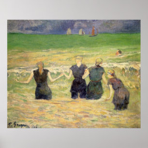 Poster Mulheres que banham Dieppe por Paul Gauguin