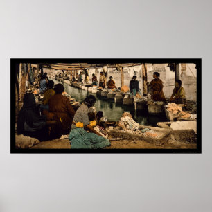 Poster Mulheres que fazem a lavanderia em Cidade do