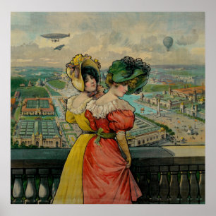 Poster Mulheres que olham a feira de mundo, 1904