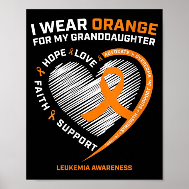 Poster Mulheres Que Visto Laranja Para Minha Neta Leucemi (Frente)