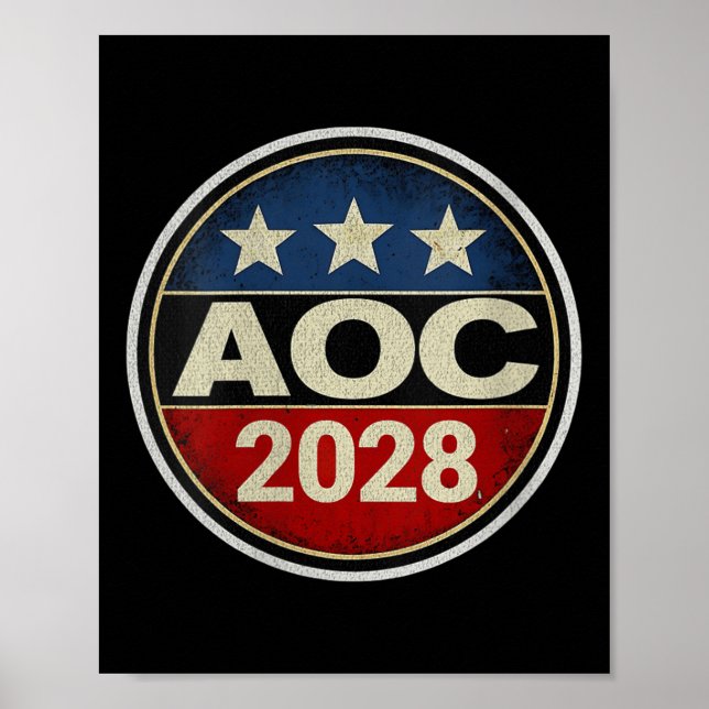 Poster Mulheres Retro Aoc 2028 Lutar Contra Resi (Frente)