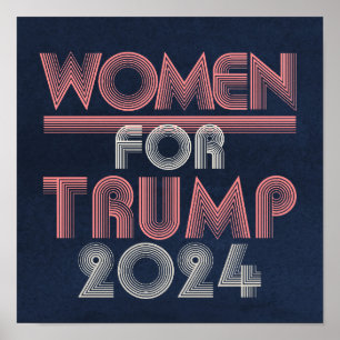 Poster Mulheres Retro Vintage Pink para Trump 2020