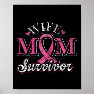 Poster Mulheres Rosa Fita Mulheres Esposa Sobrevivência M
