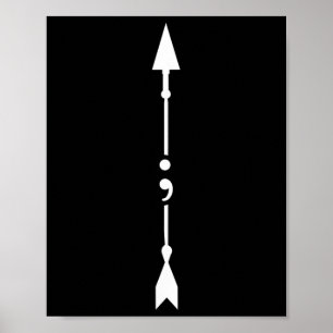 Poster Mulheres Seta Semicolon Sensibilização para a Saúd