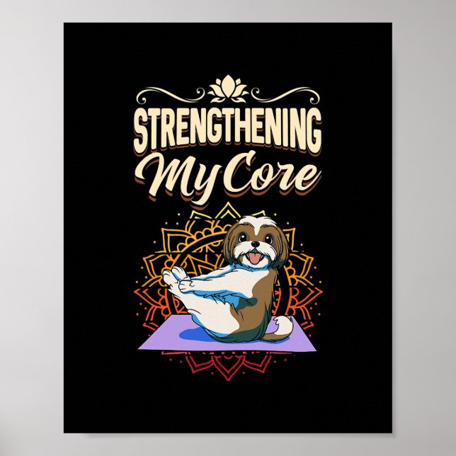 Poster Mulheres Shih Tzu Funny Yoga Design (Frente)