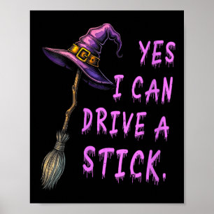 Poster Mulheres Sim Posso Dirigir Uma Bruxa Engraçada.