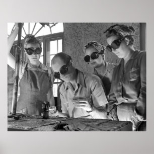 Pôster Mulheres soldadoras na Segunda Guerra Mundial, ano