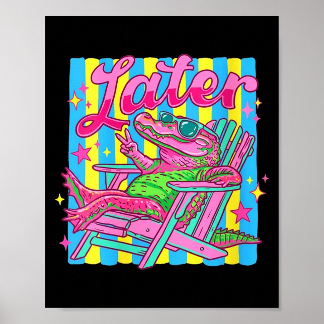 Poster Mulheres Tchau Gator Professora Crianças Férias de (Frente)