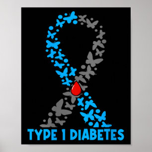 Poster Mulheres Tipo 1 Diabetes V-pescoço