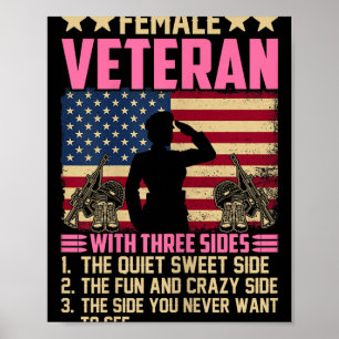 Poster Mulheres Veterano Soldado Orgulhoso Mulher Veteran