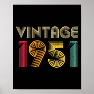 Poster Mulheres Vintage 1951 75º Aniversário 75 Anos de I