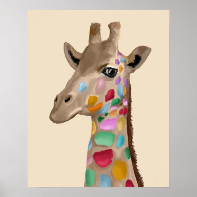 Poster MultiColoured Giraffe (Frente)