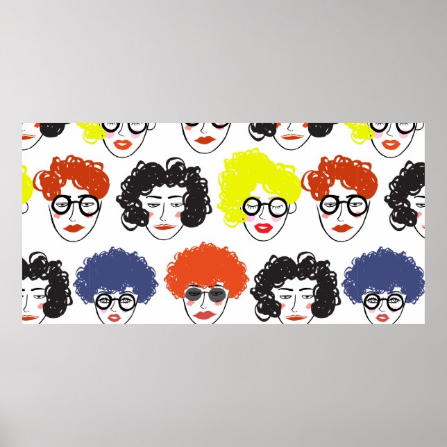 Poster Multidão de povos engraçados, fundo sem problemas (Frente)