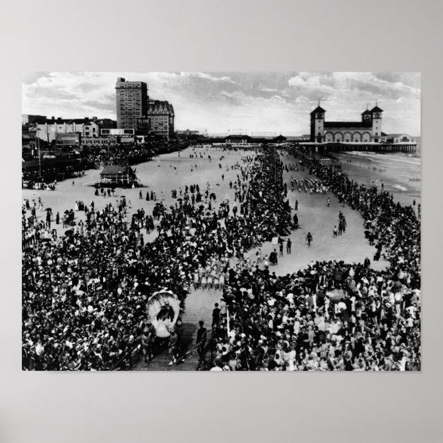 Pôster Multidões em Atlantic City, agente de beleza NJ (Frente)