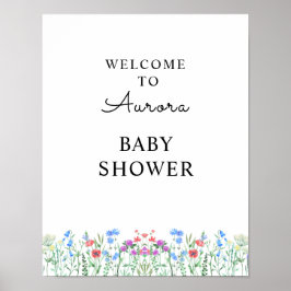 Poster Multihued Wildflower Baby Shower Celebration