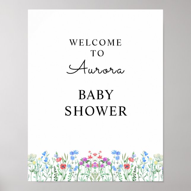 Poster Multihued Wildflower Baby Shower Celebration (Frente)