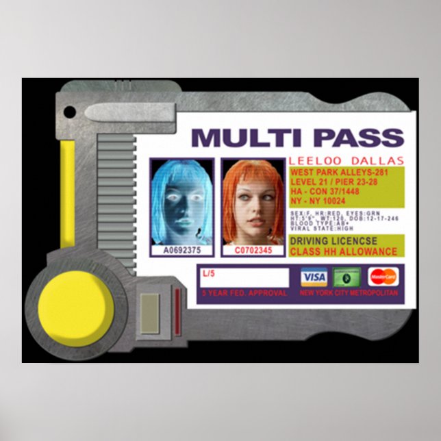 Poster Multipass - Inspirado pelo quinto elemento (Frente)