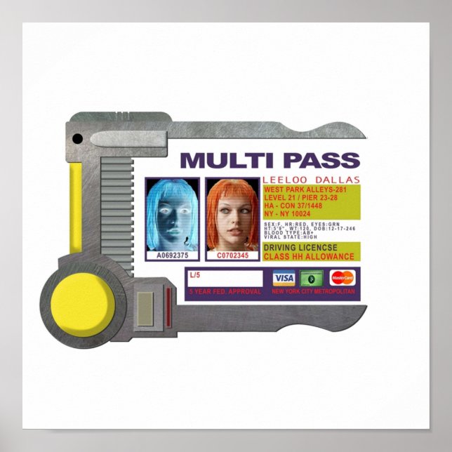 Poster Multipass Inspirado pelo Quinto Elemento (Frente)
