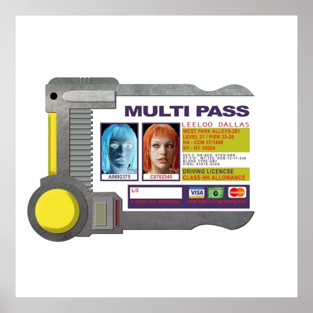 Poster Multipass Inspirado pelo Quinto Elemento (Frente)