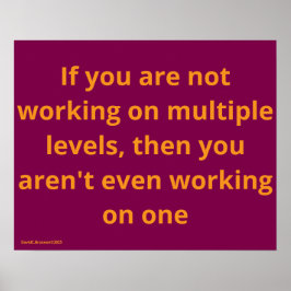 Poster "Multiple Levels", quote, humor, irony