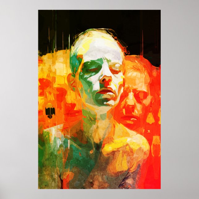 Poster Multiplicidade da Mente Retrato Emocional Abstrato (Frente)