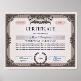 Poster Multipurpose Certificate
