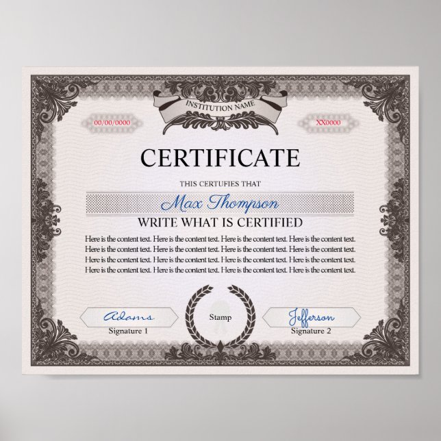 Poster Multipurpose Certificate (Frente)