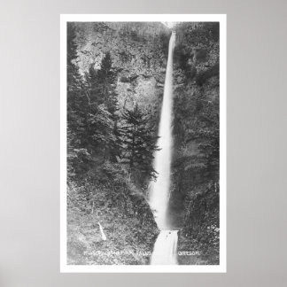 Pôster Multnomah Falls, Columbia Gorge, Oregon Vintage